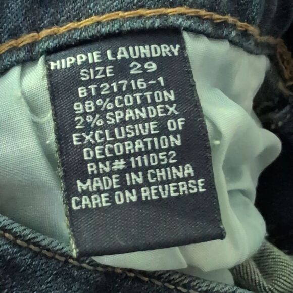 Hippie Laundry Embroidered‎ Distressed Boho Denim Jeans Women's Size 29 Skinny - Picture 4 of 8